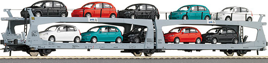 Automobile transport car "GOTH" with 6 Citroen C3<br /><a href='images/pictures/Roco/66539.jpg' target='_blank'>Full size image</a>